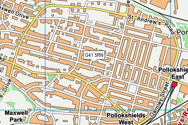 G41 5RN map - OS VectorMap District (Ordnance Survey)