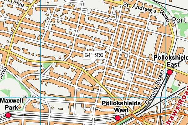 G41 5RQ map - OS VectorMap District (Ordnance Survey)