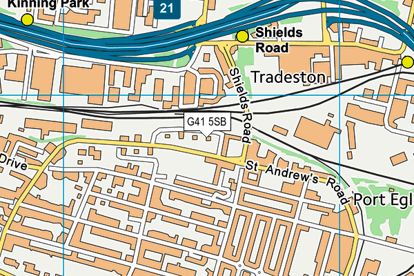 G41 5SB map - OS VectorMap District (Ordnance Survey)