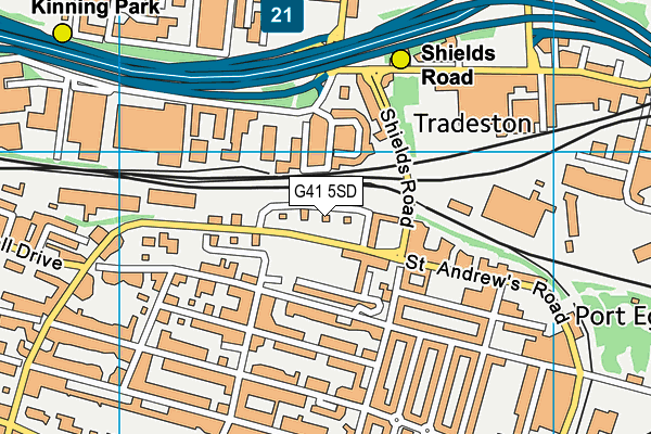 G41 5SD map - OS VectorMap District (Ordnance Survey)