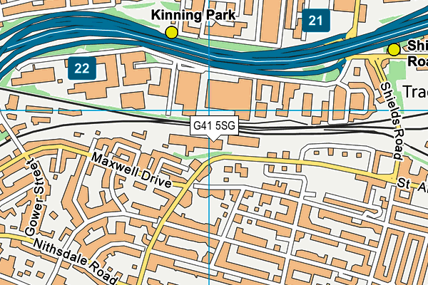 G41 5SG map - OS VectorMap District (Ordnance Survey)