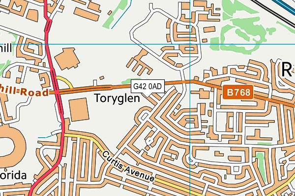 G42 0AD map - OS VectorMap District (Ordnance Survey)