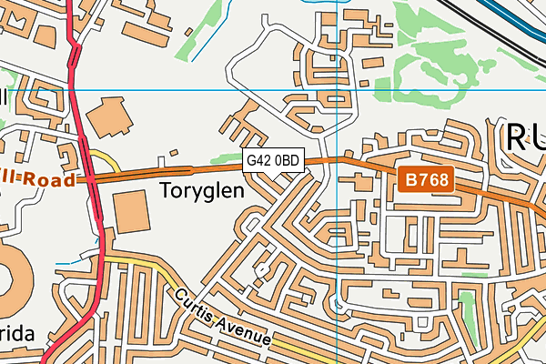 G42 0BD map - OS VectorMap District (Ordnance Survey)