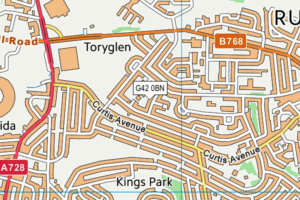 G42 0BN map - OS VectorMap District (Ordnance Survey)