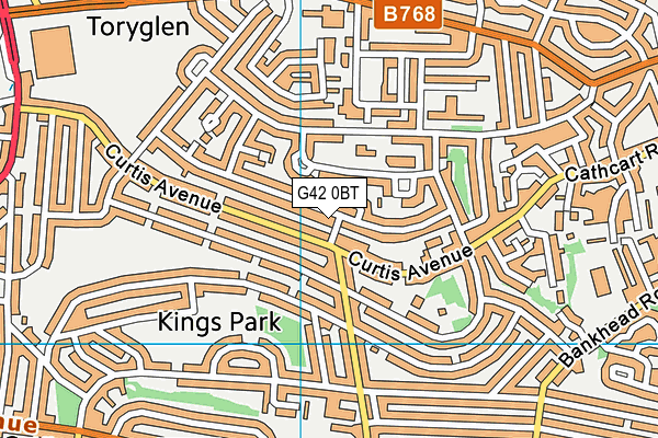 G42 0BT map - OS VectorMap District (Ordnance Survey)