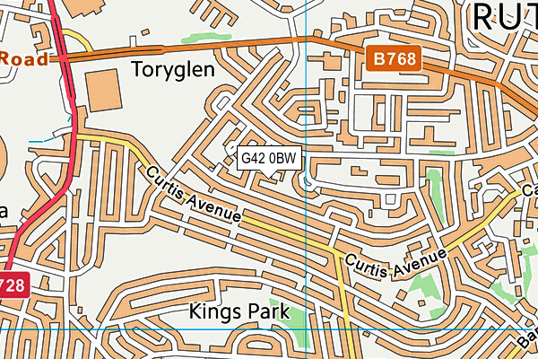G42 0BW map - OS VectorMap District (Ordnance Survey)