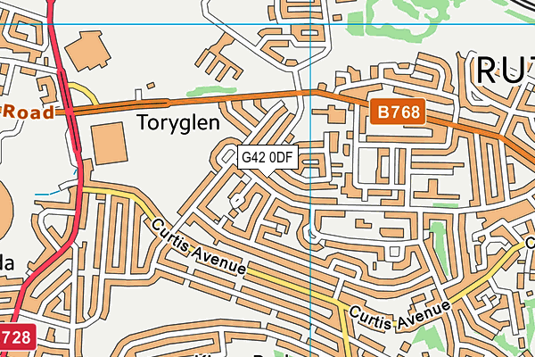 G42 0DF map - OS VectorMap District (Ordnance Survey)