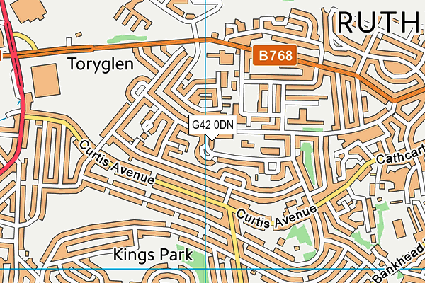 G42 0DN map - OS VectorMap District (Ordnance Survey)