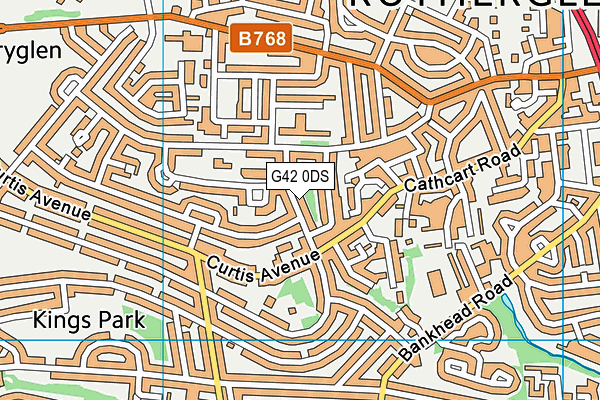 G42 0DS map - OS VectorMap District (Ordnance Survey)