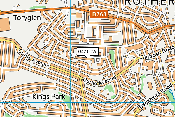 G42 0DW map - OS VectorMap District (Ordnance Survey)