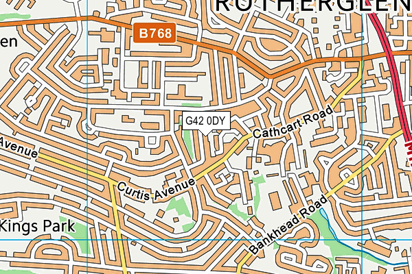 G42 0DY map - OS VectorMap District (Ordnance Survey)