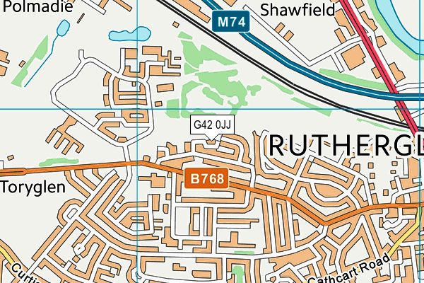 G42 0JJ map - OS VectorMap District (Ordnance Survey)