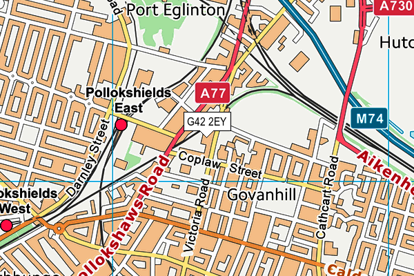 G42 2EY map - OS VectorMap District (Ordnance Survey)