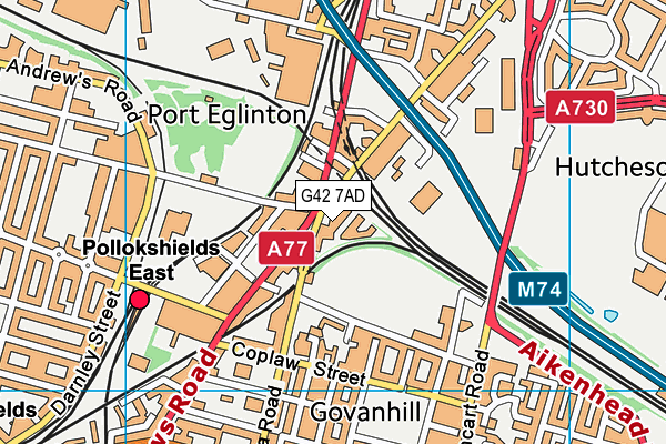 G42 7AD map - OS VectorMap District (Ordnance Survey)