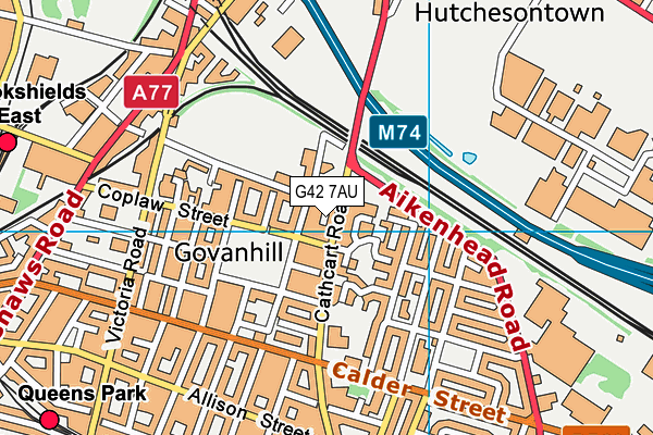 G42 7AU map - OS VectorMap District (Ordnance Survey)