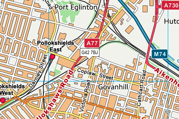 G42 7BJ map - OS VectorMap District (Ordnance Survey)