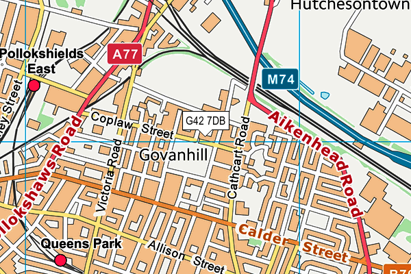 G42 7DB map - OS VectorMap District (Ordnance Survey)