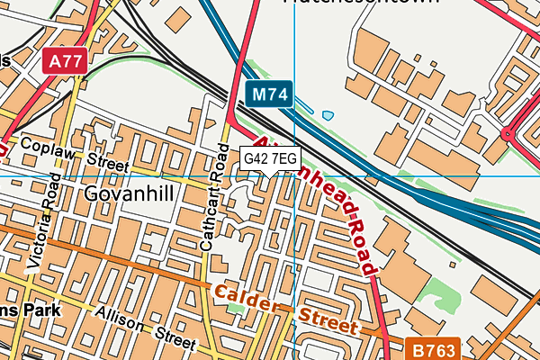 G42 7EG map - OS VectorMap District (Ordnance Survey)