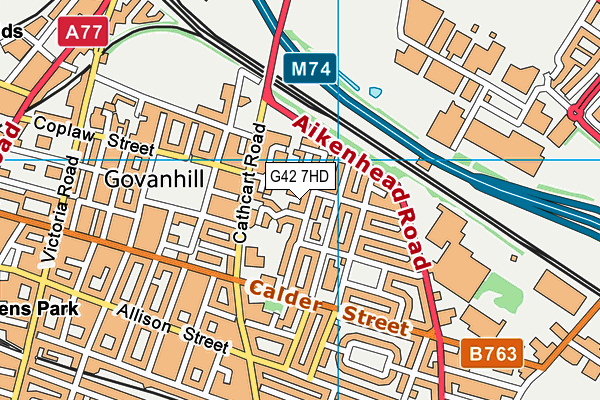 G42 7HD map - OS VectorMap District (Ordnance Survey)