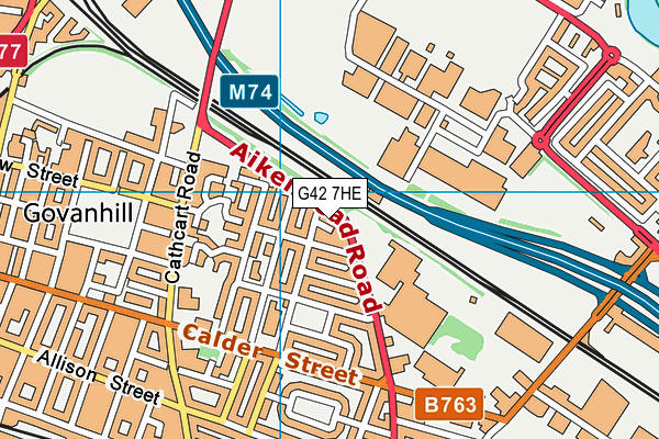 G42 7HE map - OS VectorMap District (Ordnance Survey)