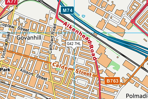 G42 7HL map - OS VectorMap District (Ordnance Survey)