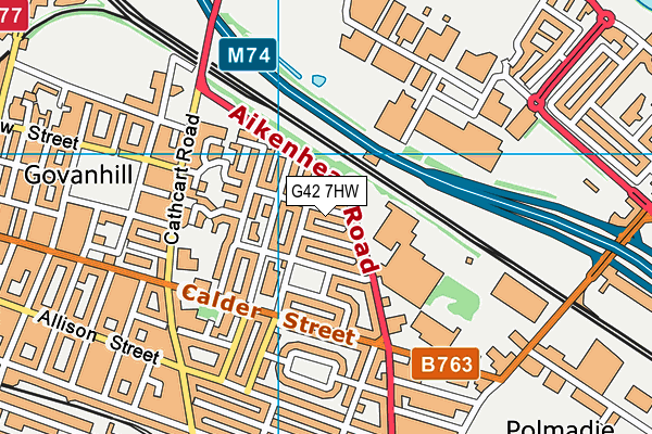 G42 7HW map - OS VectorMap District (Ordnance Survey)