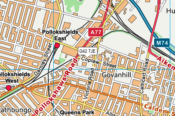 G42 7JE map - OS VectorMap District (Ordnance Survey)