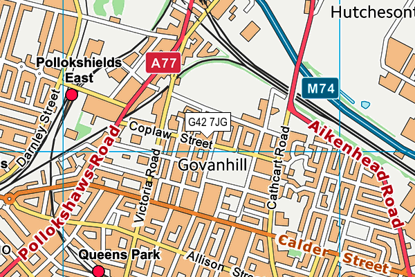 G42 7JG map - OS VectorMap District (Ordnance Survey)