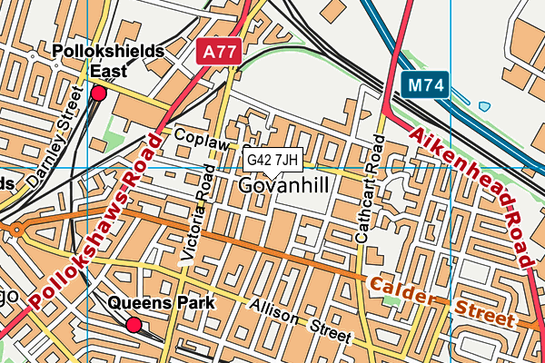 G42 7JH map - OS VectorMap District (Ordnance Survey)