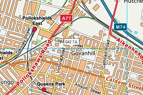 G42 7JL map - OS VectorMap District (Ordnance Survey)