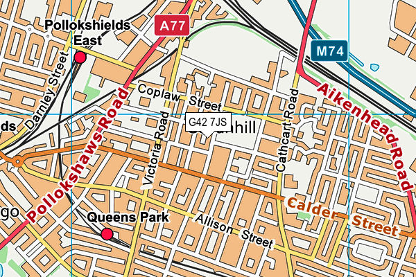 G42 7JS map - OS VectorMap District (Ordnance Survey)