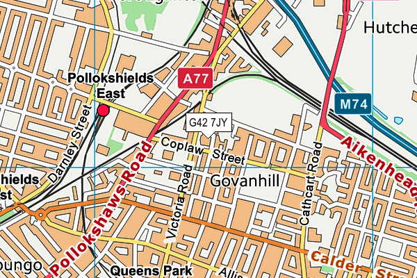 G42 7JY map - OS VectorMap District (Ordnance Survey)