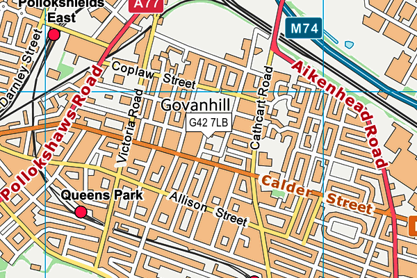G42 7LB map - OS VectorMap District (Ordnance Survey)