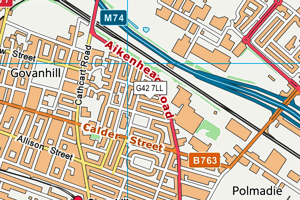 G42 7LL map - OS VectorMap District (Ordnance Survey)