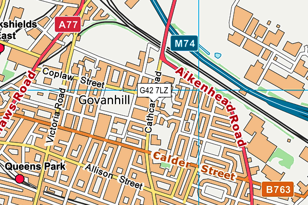 G42 7LZ map - OS VectorMap District (Ordnance Survey)