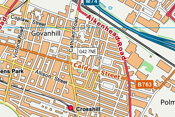 G42 7NE map - OS VectorMap District (Ordnance Survey)