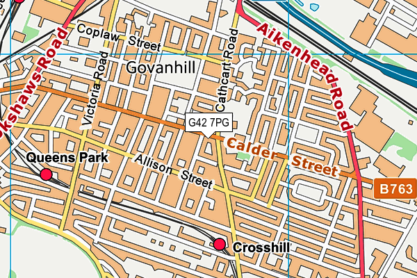 G42 7PG map - OS VectorMap District (Ordnance Survey)