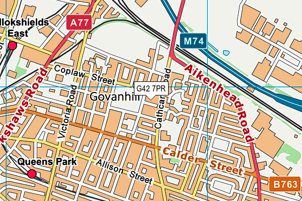 G42 7PR map - OS VectorMap District (Ordnance Survey)