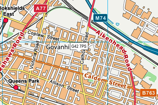 G42 7PS map - OS VectorMap District (Ordnance Survey)