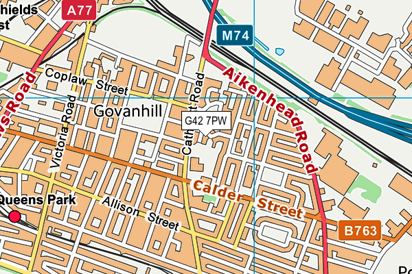 G42 7PW map - OS VectorMap District (Ordnance Survey)