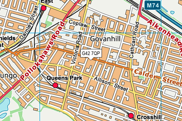 G42 7QP map - OS VectorMap District (Ordnance Survey)