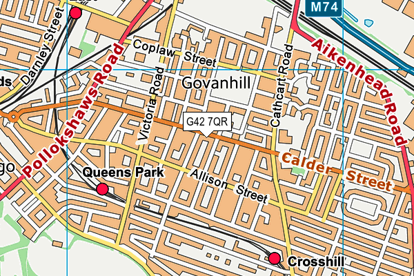 G42 7QR map - OS VectorMap District (Ordnance Survey)