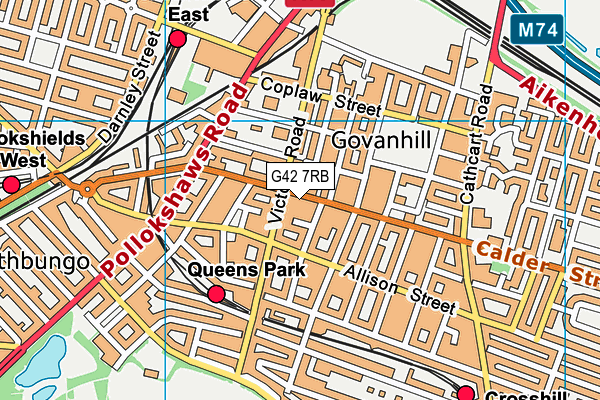 G42 7RB map - OS VectorMap District (Ordnance Survey)
