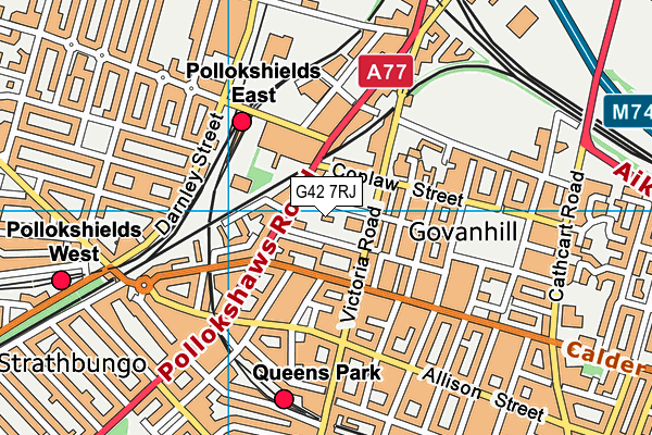 G42 7RJ map - OS VectorMap District (Ordnance Survey)