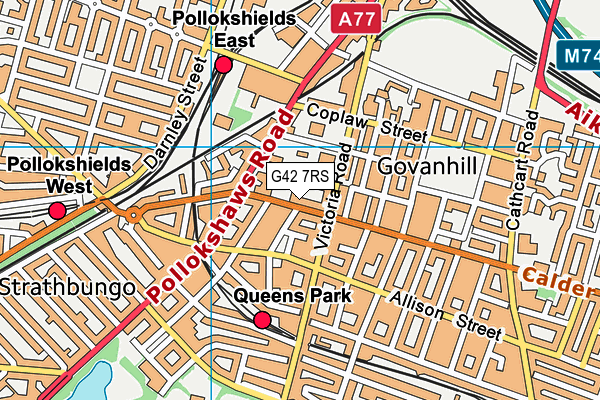 G42 7RS map - OS VectorMap District (Ordnance Survey)