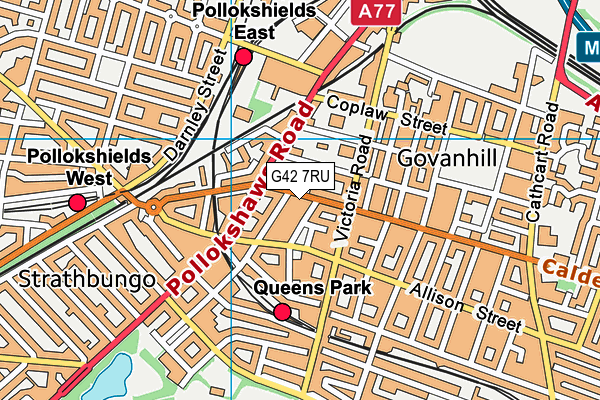 G42 7RU map - OS VectorMap District (Ordnance Survey)