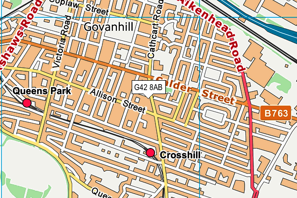 G42 8AB map - OS VectorMap District (Ordnance Survey)