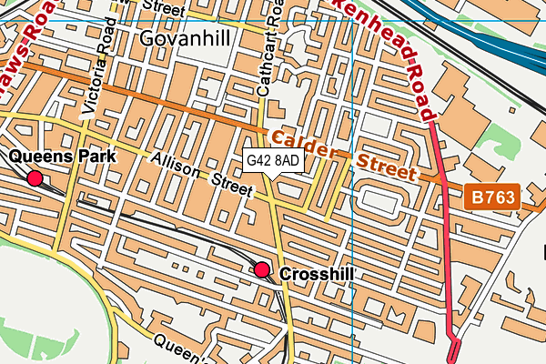 G42 8AD map - OS VectorMap District (Ordnance Survey)