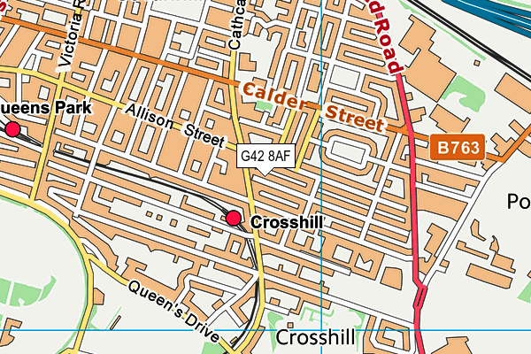 G42 8AF map - OS VectorMap District (Ordnance Survey)