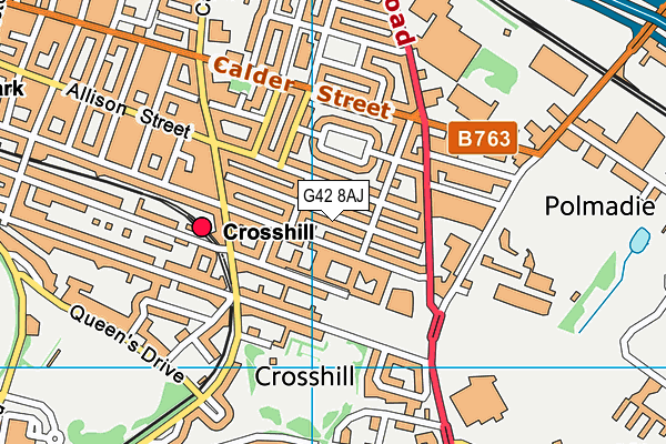 G42 8AJ map - OS VectorMap District (Ordnance Survey)